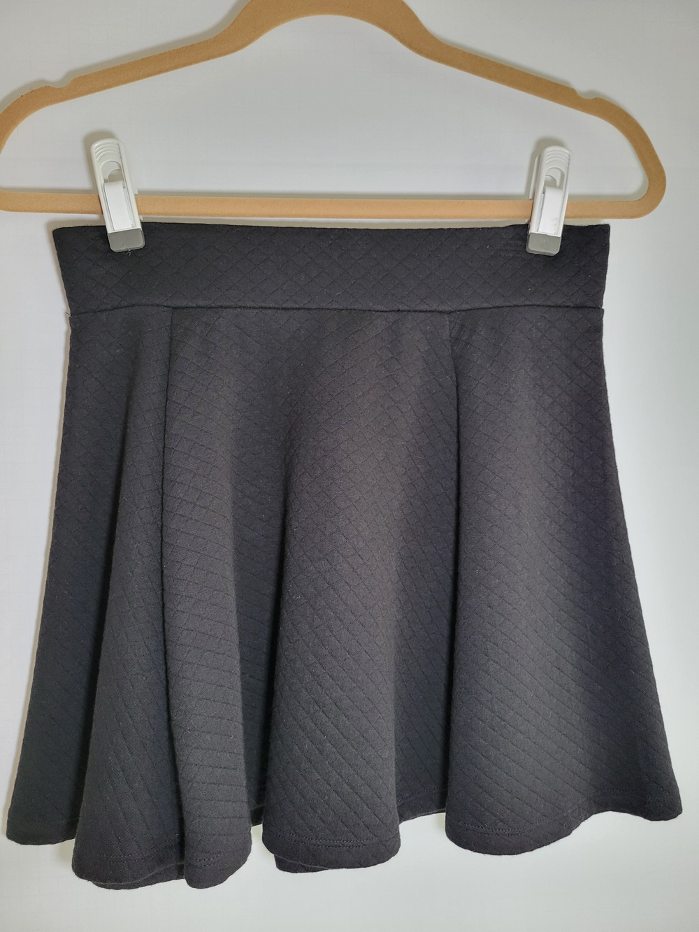 H&M Black Quilted Skater Skirt